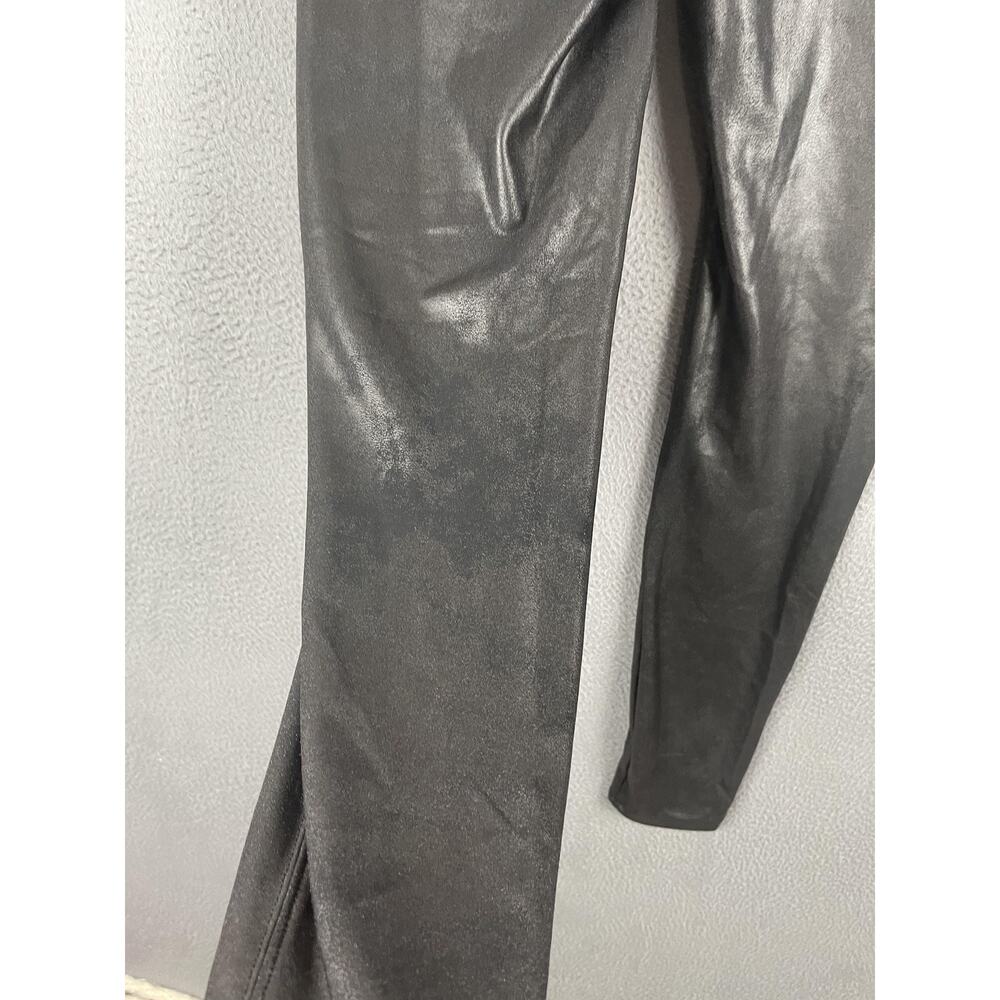 Spanx Faux Leather Leggings Womens XL Black High Rise Shaping Compression Ankle - Picture 9 of 13
